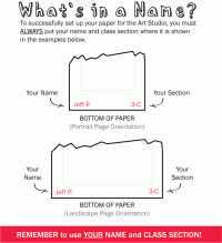 Where to put your name and class section is easy for students to remember with a simple visual reminder.